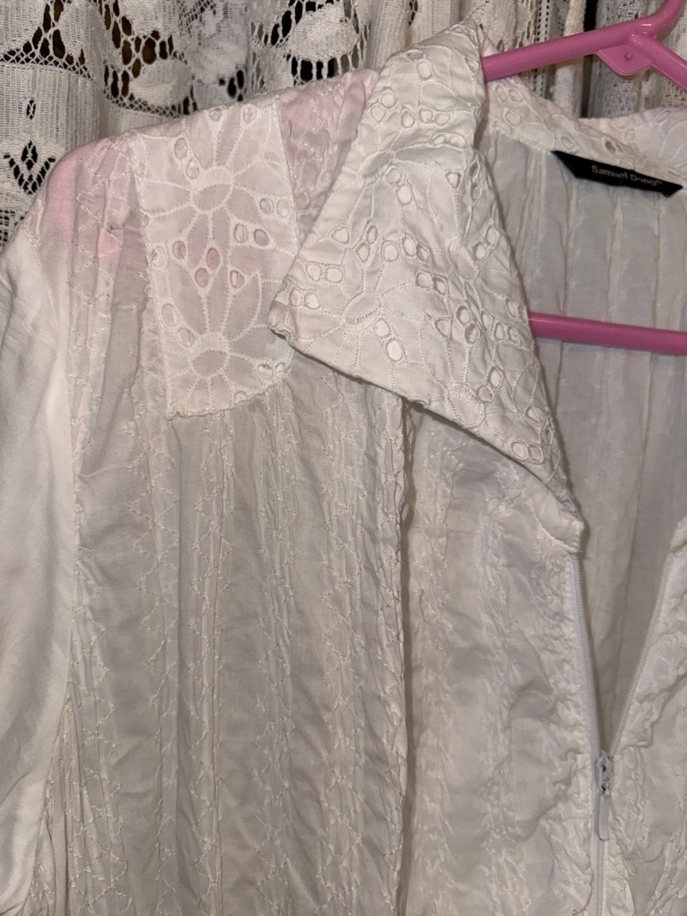 Samuel Dong White Eyelet Midi Dress - Picture 6 of 13